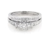 Thumbnail Image 1 of Previously Owned Princess-Cut Diamond Three-Stone Bridal Set 1 ct tw 14K White Gold Size 8.25