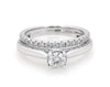 Thumbnail Image 1 of Previously Owned Round-Cut Diamond Bridal Set 7/8 ct tw 10K White Gold Size 6