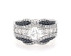 Thumbnail Image 1 of Previously Owned Round-Cut White Diamond & Black Diamond Bridal Set 1-5/8 ct tw 14K White Gold Size 6.75