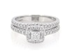 Thumbnail Image 1 of Previously Owned Neil Lane Princess-Cut Diamond Halo Bridal Set 1 ct tw 14K White Gold Size 8