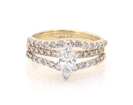 Previously Owned Marquise-Cut Diamond Bridal Set 1 ct tw 14K Yellow Gold Size 5.75