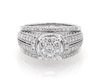 Thumbnail Image 1 of Previously Owned Multi-Diamond Floral Bridal Set 1-5/8 ct tw 14K White Gold Size 9