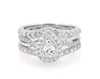 Thumbnail Image 1 of Previously Owned Pear-Shaped Diamond Double Halo Bridal Set 7/8 ct tw 14K White Gold Size 4.5