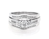 Thumbnail Image 1 of Previously Owned Round-Cut Diamond Three-Stone Bridal Set 5/8 ct tw 14K White Gold Size 6.75