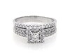Thumbnail Image 1 of Previously Owned Princess-Cut Square Halo Bridal Set 1 ct tw 14K White Gold Size 8.75