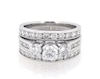 Thumbnail Image 1 of Previously Owned Round-Cut Diamond Three-Stone Bridal Set 1-7/8 ct tw 10K White Gold Size 6.5