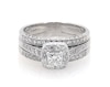 Thumbnail Image 1 of Previously Owned Princess-Cut Diamond Halo Bridal Set 5/8 ct tw 14K White Gold Size 6.75
