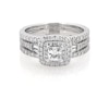 Thumbnail Image 1 of Previously Owned Neil Lane Princess-Cut Diamond Double Halo Bridal Set 1-3/4 ct tw 14K White Gold Size 8.5