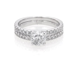 Previously Owned Round-Cut Diamond Bridal Set 1-1/5 ct tw 14K White Gold Size 4.25
