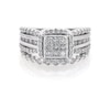 Thumbnail Image 1 of Previously Owned Princess-Cut Multi-Diamond Bridal Set 1-1/4 ct tw 10K White Gold Size 6.25