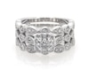 Thumbnail Image 1 of Previously Owned Round-Cut Diamond Halo Bridal Set 3/4 ct tw 10K White Gold Size 5.75