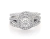 Thumbnail Image 1 of Previously Owned Round-Cut Diamond Double Halo Bridal Set 1-1/4 ct tw 14K White Gold Size 5.5