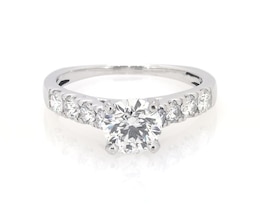 Previously Owned Round-Cut Diamond Engagement Ring 2 ct tw 18K White Gold & Platinum Size 8.5