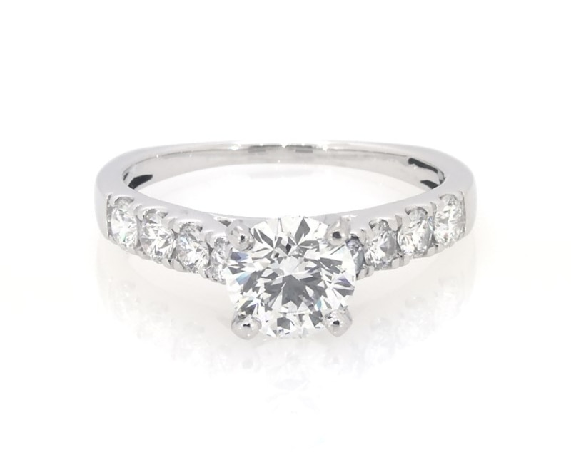 Main Image 1 of Previously Owned Round-Cut Diamond Engagement Ring 2 ct tw 18K White Gold & Platinum Size 8.5