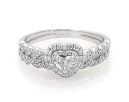 Previously Owned Neil Lane Heart-Shaped Diamond Bridal Set 1 ct tw 14K White Gold Size 10.75