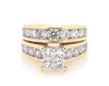 Thumbnail Image 1 of Previously Owned Princess-Cut Quad Diamond Bridal Set 3 ct tw 14K Yellow Gold Size 4.75