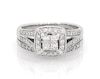 Thumbnail Image 1 of Previously Owned Diamond Bridal Set 7/8 ct tw Princess & Round-Cut 14K White Gold Size 7.5