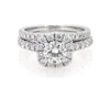 Thumbnail Image 1 of Previously Owned Neil Lane Round-Cut Diamond Halo Bridal Set 1-5/8 ct tw 14K White Gold Size 5.75