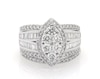 Thumbnail Image 1 of Previously Owned Round-Cut Multi-Diamond Marquise Halo Bridal Set 3-1/5 ct tw 10K White Gold Size 11.75