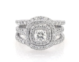 Previously Owned Neil Lane Round-Cut Diamond Double Halo Bridal Set 2 ct tw 14K White Gold Size 5.75