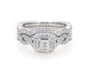 Thumbnail Image 1 of Previously Owned Neil Lane Princess-Cut Diamond Halo Bridal Set 7/8 ct tw 14K White Gold Size 4.5