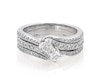Thumbnail Image 1 of Previously Owned Ever Us Round-Cut Diamond Two-Stone Bridal Set 5/8 ct tw 14K White Gold Size 6