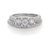 Thumbnail Image 1 of Previously Owned Round-Cut Diamond Three-Stone Bridal Set 7/8 ct tw 10K White Gold Size 3