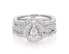 Thumbnail Image 1 of Previously Owned Neil Lane Pear-Shaped Diamond Halo Bridal Set 1 ct tw 14K White Gold Size 4