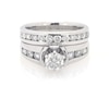 Thumbnail Image 1 of Previously Owned Round-Cut Diamond Bridal Set 1-1/2 ct tw 14K White Gold Size 5.75