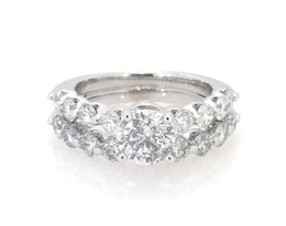 Previously Owned Adrianna Papell Round-Cut Diamond Bridal Set 2-3/8 ct tw 14K White Gold Size 5