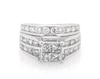 Thumbnail Image 1 of Previously Owned Princess-Cut Quad Diamond Bridal Set 2-3/8 ct tw 14K White Gold Size 6.5