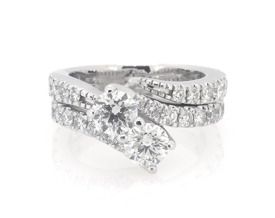 Previously Owned Ever Us Round-Cut Diamond Two-Stone Bridal Set / ct tw 14K White Gold Size