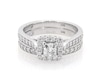 Thumbnail Image 1 of Previously Owned THE LEO Diamond Princess-Cut Halo Bridal Set 7/8 ct tw 14K White Gold Size 6.75