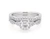 Thumbnail Image 1 of Previously Owned Round-Cut Diamond Halo Twist Shank Bridal Set 7/8 ct tw 14K White Gold Size 5.25