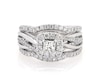 Thumbnail Image 1 of Previously Owned Neil Lane Princess-Cut Diamond Halo Bridal Set 1-1/6 ct tw 14K White Gold Size 5.25