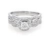 Thumbnail Image 1 of Previously Owned Round-Cut Diamond Halo Bridal Set 1 ct tw 14K White Gold Size 7.5
