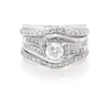 Thumbnail Image 1 of Previously Owned Round-Cut Diamond Bridal Set 1-1/8 ct tw 14K White Gold Size 5.75