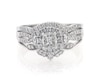 Thumbnail Image 1 of Previously Owned Pie-Cut Diamond Multi-Diamond Halo Bridal Set 1 ct tw 14K White Gold Size 10