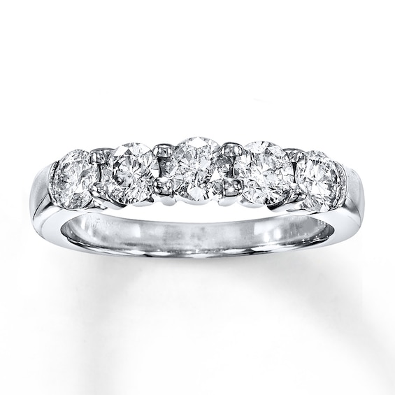 Previously Owned 5-Diamond Band 1 ct tw Round-cut 14K White Gold