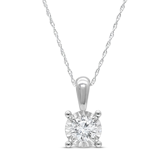 Previously Owned Radiant Reflections 1/4 ct tw Diamonds 10K White Gold Necklace 18"