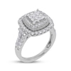 Thumbnail Image 2 of Previously Owned Princess-Cut Multi-Diamond Double Halo Engagement Ring 1 ct tw 10K White Gold