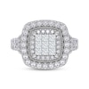 Thumbnail Image 3 of Previously Owned Princess-Cut Multi-Diamond Double Halo Engagement Ring 1 ct tw 10K White Gold