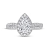 Thumbnail Image 3 of Previously Owned Pear-Shaped Lab-Grown Diamond Halo Engagement Ring 1-1/3 ct tw 14K White Gold