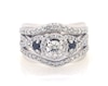 Thumbnail Image 1 of Previously Owned Round-Cut Diamond & Blue Sapphire Bridal Set 1-1/6 ct tw 14K White Gold Size 6