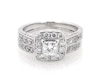 Thumbnail Image 1 of Previously Owned Princess-Cut Diamond Halo Bridal Set 1-1/5 ct tw 14K White Gold Size 6