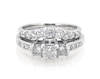 Thumbnail Image 1 of Previously Owned Princess-Cut Diamond Three-Stone Bridal Set 1-1/3 ct tw 14K White Gold Size 5.25