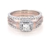 Thumbnail Image 1 of Previously Owned Princess-Cut Diamond Halo Bridal Set 1 ct tw 14K Two-Tone Gold Size 6.25