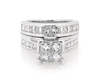Thumbnail Image 1 of Previously Owned Princess-Cut Quad Diamond Bridal Set 2-1/2 ct tw 14K White Gold Size 5
