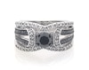 Thumbnail Image 1 of Previously Owned Round-Cut Black & White Diamond Bridal Set 1-1/8 ct tw 10K White Gold Size 6