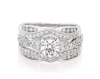 Thumbnail Image 1 of Previously Owned Round-Cut Diamond Halo Bridal Set 1 ct tw 14K White Gold Size 4.75